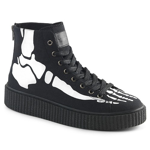 Black high top creeper sneaker - black,