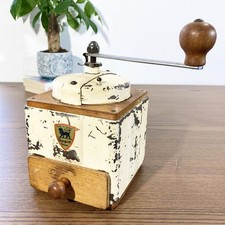 Moulin à café ancien Peugeot Frères – Tôle émaillée crème – Modèle mural France