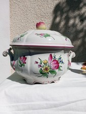 SOUPIERE -FAIENCE DE LUNEVILLE KG  DECOR FLORAL MODELE REVERBERE