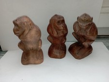 singe art  bois africain sculpté - buste statuette afrique -