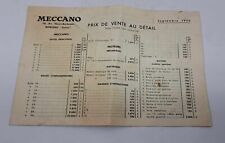 MECCANO PRIX DE VENTE AU