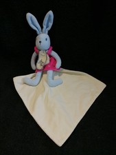 Doudou mouchoir lapin bleu