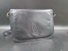 Must de CARTIER Sac Vintage Noir cuir sacoche Mode