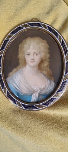 Portrait miniature ancien - portrait,