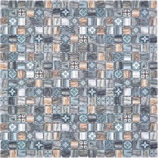 Pâte de Verre Mosaïque Rétro Optique Bois Braun Gris Küchenwand Brique Murale