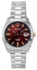 Bulova Surveyor Stainless Steel Burgundy Dial Automatic 98B422 Mens Watch