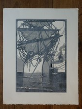 PELLENS EDUARD( 1872-1947)-BOIS ORIGINAL-SIGNÉ, NUMEROTE-TIMBRE SEC SGBO-C.1930