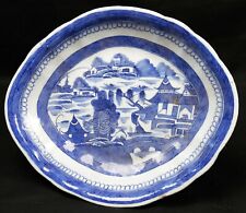 Ancien plat blanc bleu en