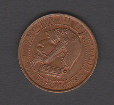 France Jeton Satirique Napoléon III 1870 – Type Sedan – Cuivre 25 mm Rare FDC