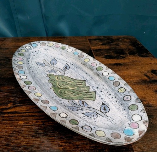 Pottery plate birds - plate,