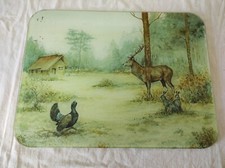 Planche a découper verre trempé  40,5 x 30,5cm décor Chasse
