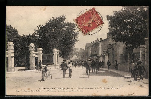 Cpa pont chéruy rue - cpa,