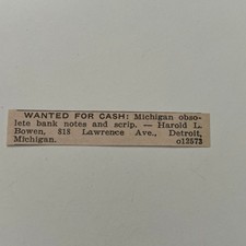 Michigan Obsolete Bank Notes