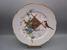 Assiette ancienne en porcelaine, décor d'oiseaux