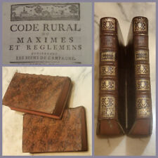 1749 CODE RURAL Beaux Volumes ou MAXIMES REGLEMENTS SUR LES BIENS DE LA CAMPAGNE