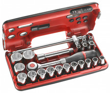 Coffret cliquet manche rotatif + douilles 1/2 6 pans 22 pièces FACOM -