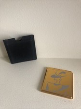 Ancien miroir de sac double avec pochette, un miroir simple, l’autre grossissant