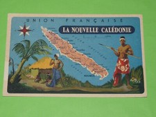 CHROMO LION NOIR 1950 COLONIES FRANCE UNION FRANCAISE NOUVELLE CALEDONIE NOUMEA