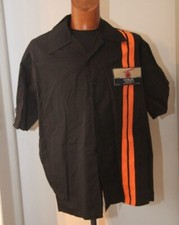 ORIGINAL Chemise Rock  "  BIKER CUIR " noir orange Havoline XXL  neuf