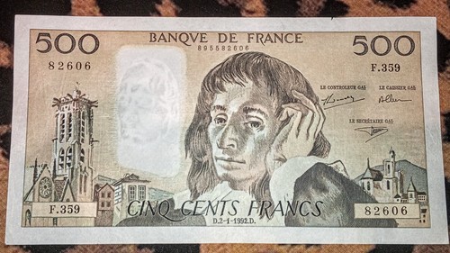 Billet 500 francs pascal - 500,