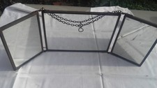 petit miroir triptyque ancien coiffure barbier