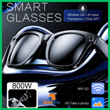 ✅ Lunettes Intelligentes AI 2025 Caméra 8MP Traduction 100 Langues Bluetooth Mus
