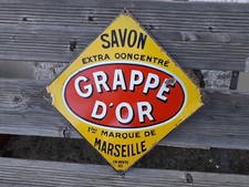 Plaque émaillée SAVON DE MARSEILLE GRAPPE D'OR -Avec erreur typographique