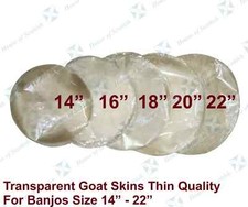 Goat Skin Transparent Mince Qualité Pour Banjo, Banjolele, Africain Drums 14 "~