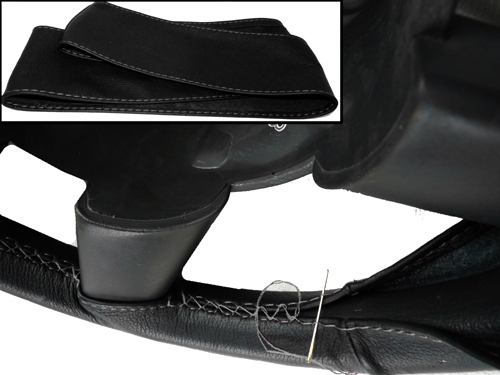Couvre volant cuir noir - en,