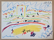 Lithographie couleur d'après Pablo PICASSO : Toros y Toreros. Tauromachie