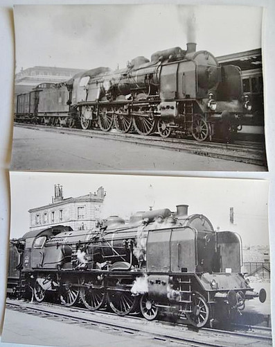 Lot cartes photo cpa train - lot,