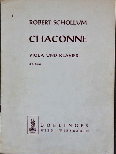 Robert schollum chaconne - robert, pour
