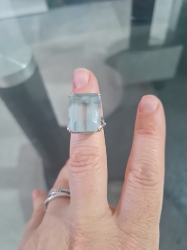 Bague blanc aigue marine - aigue,