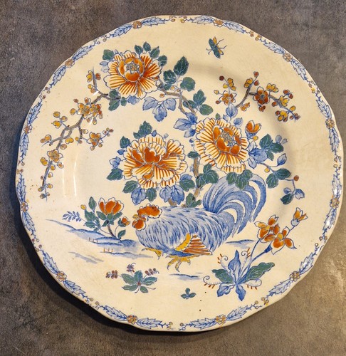 Assiette ancienne gien coq - ancienne,