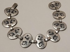 VINTAGE BIJOU NAVAJOS BRACELET KOKOPELLI ARGENT MASSIF 925 #BC# F2