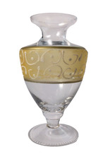 Vase en verre cristallin avec décor moulé et peint entièrement à la main