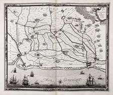 Calais Hauts-De-France Gravelines Carte Map Gravure Beaulieu 1660