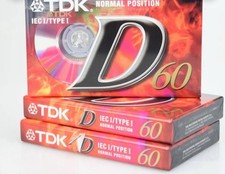 3xTDK D 60 IEC I / TYPE I BLANK AUDIO CASSETTE VIERGE Pack De 3 K7