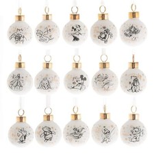 Ensemble De 15 Boules Mini Disney De Noël Décorations Suspendues Pour Arbre 40mm