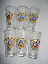 KRONENBOURG 6 verres à bière 1960 dits "nonick" parchemin Alsace brasserie !