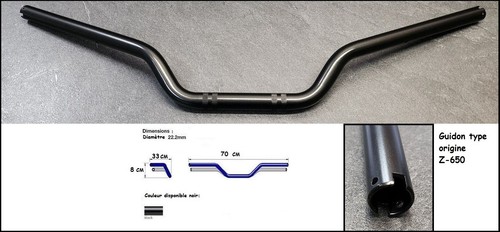 Guidon acier noir type origine - noir,