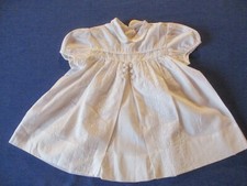 Robe de Baptême N°11 blanc coton fin broderies bébé ancienne vintage