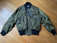 Blouson bombardier militaire Coach "fermeture éclair géante" vert olive taille 48