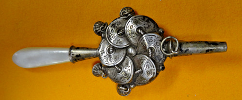 Ancien hochet xix avec - avec, sifflet