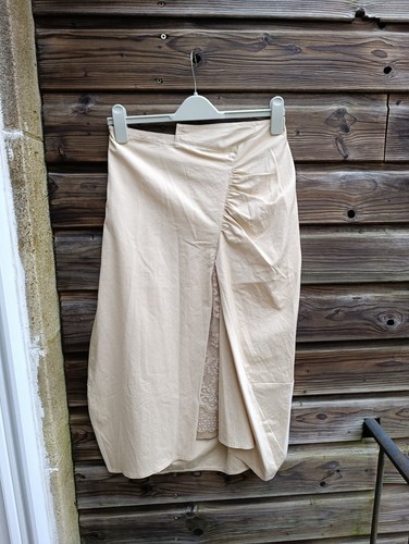 Jupe midi beige - jupe,
