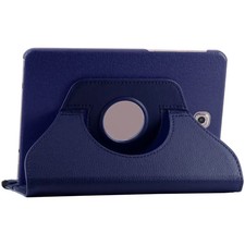 Coque Samsung Galaxy Tab S2 8.0 T710 Housse Etui Rotatif 360 PU Cuir, Bleu Foncé