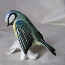 Oiseau Mésange  Bleue Porcelaine Saxe Karl ENS