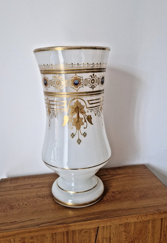 Grand vase opaline doré et - dorÉ,