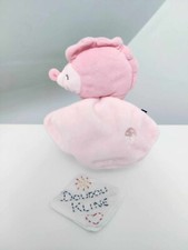 Doudou Plat/Mouchoir Hérisson Rose Champignon Brodé Yeux Fermés - Sucre D'orge