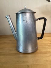Cafetière Ancienne Aluminium  Épais 4 Mm Manche Bakélite 22´cm De Haut
